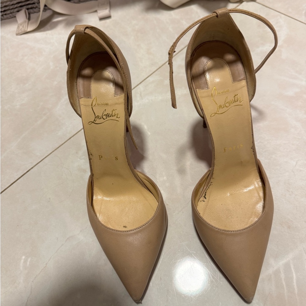 Christian Louboutin Nude Pointed Heels